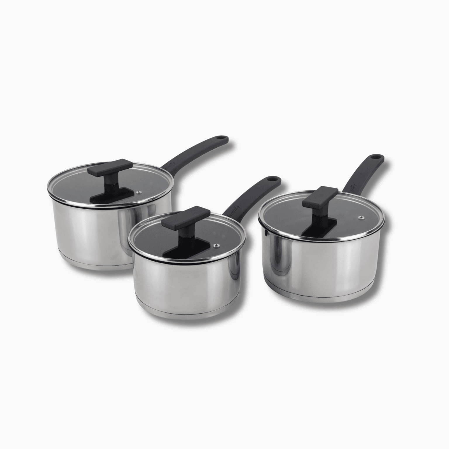 Scoville Live Well 3 Piece Saucepan Set. Aluminium Saucepan Set with Lids. Non Stick Saucepan Set