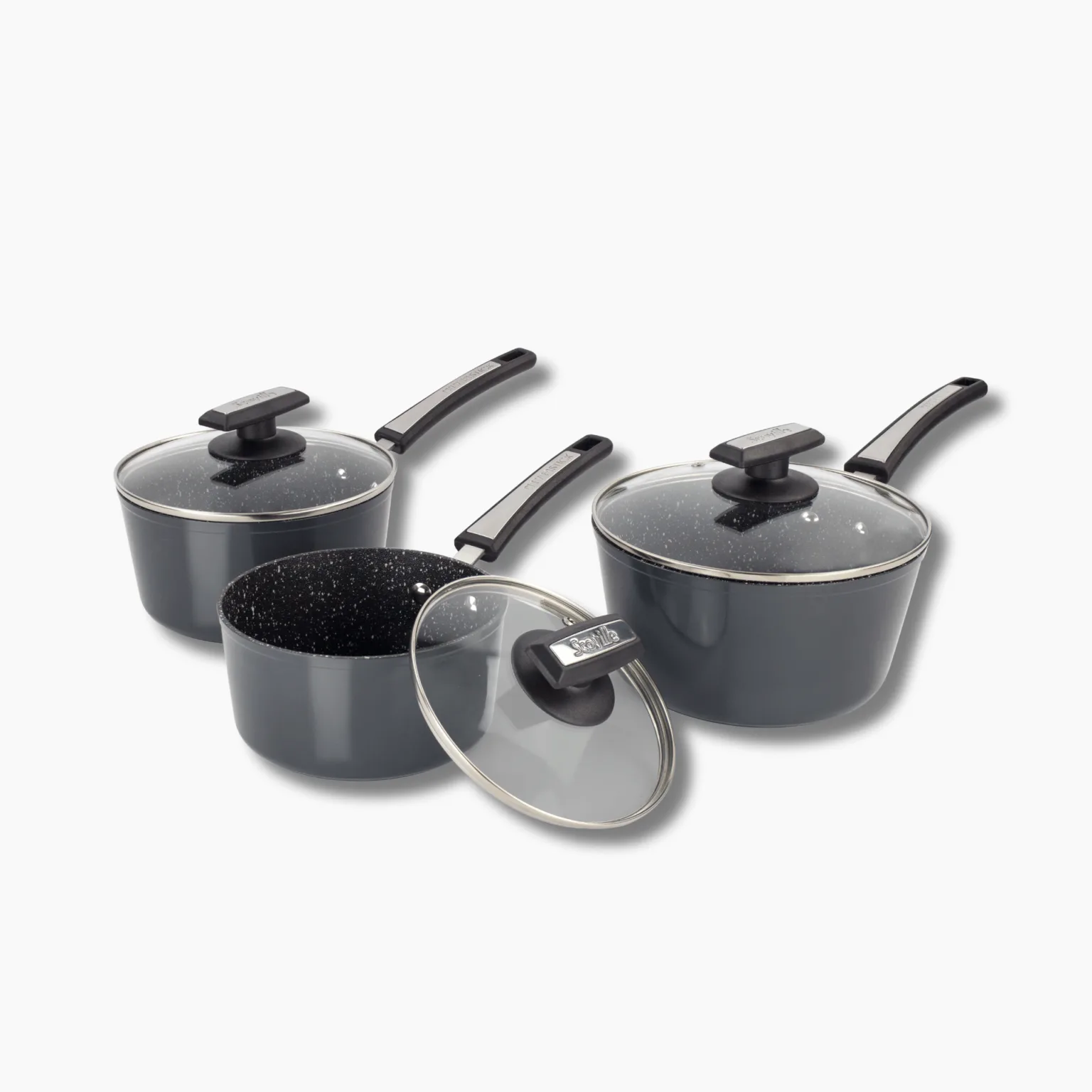 Scoville Sky Neverstick 3 Piece Saucepan Set
