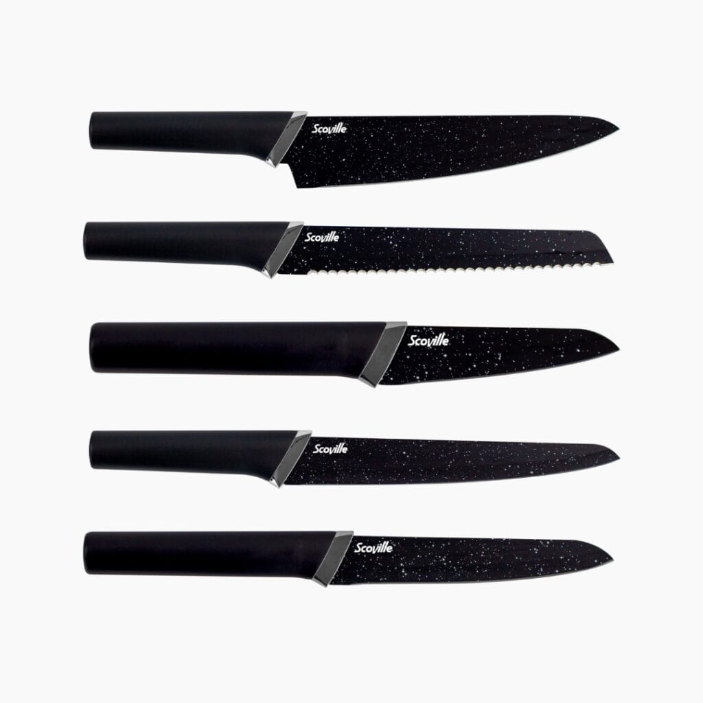 Scoville 5Piece Knife Block Set Sharp Kitchen Knives