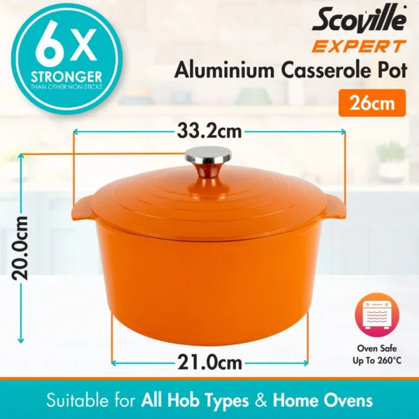 Scoville Expert Neverstick+ 26cm Round Deep Casserole