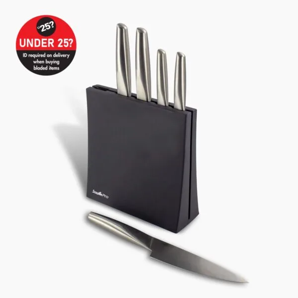 Scoville Pro Knife Block Set - Stainless Steel Kitchen Knives with Block