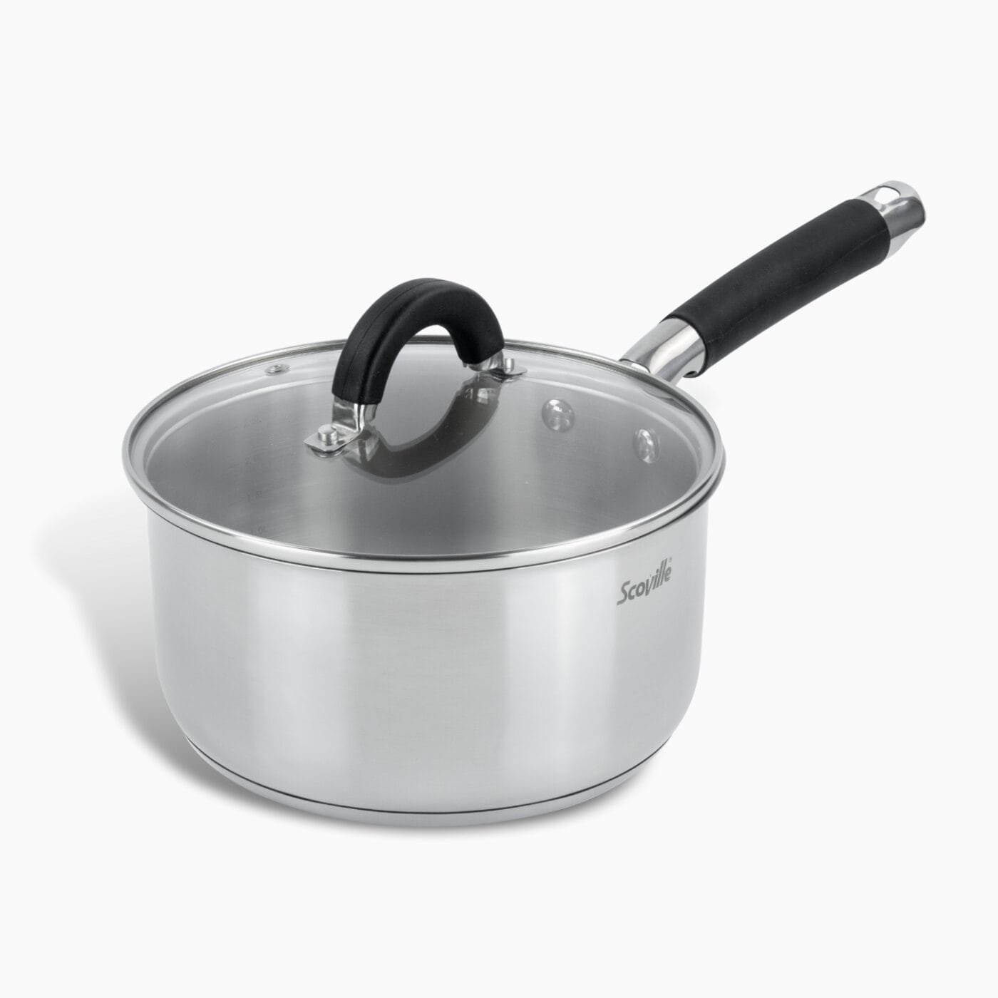 Scoville Steellux 20cm Saucepan - Large Non-Stick Stainless Steel Saucepan with Lid