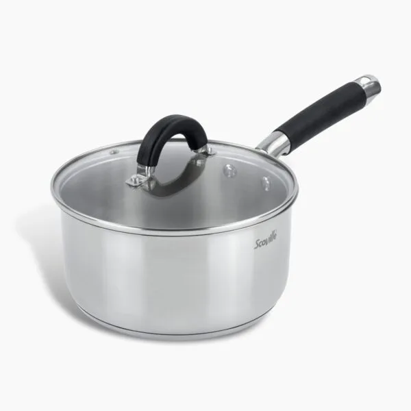 Scoville Steellux 20cm Saucepan - Large Non-Stick Stainless Steel Saucepan with Lid