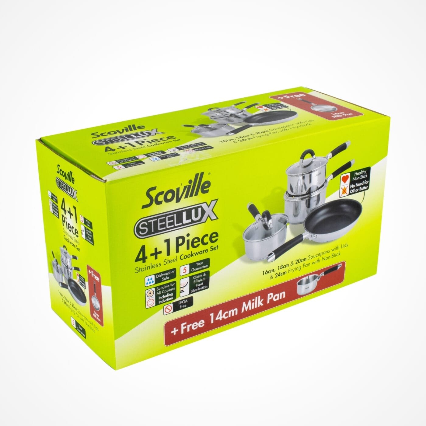 Steellux 4+1 Piece Cookware Set - Image 4
