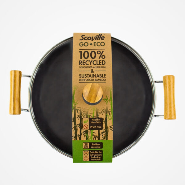 Scoville Go Eco 28cm Shallow Casserole Pan with Lid
