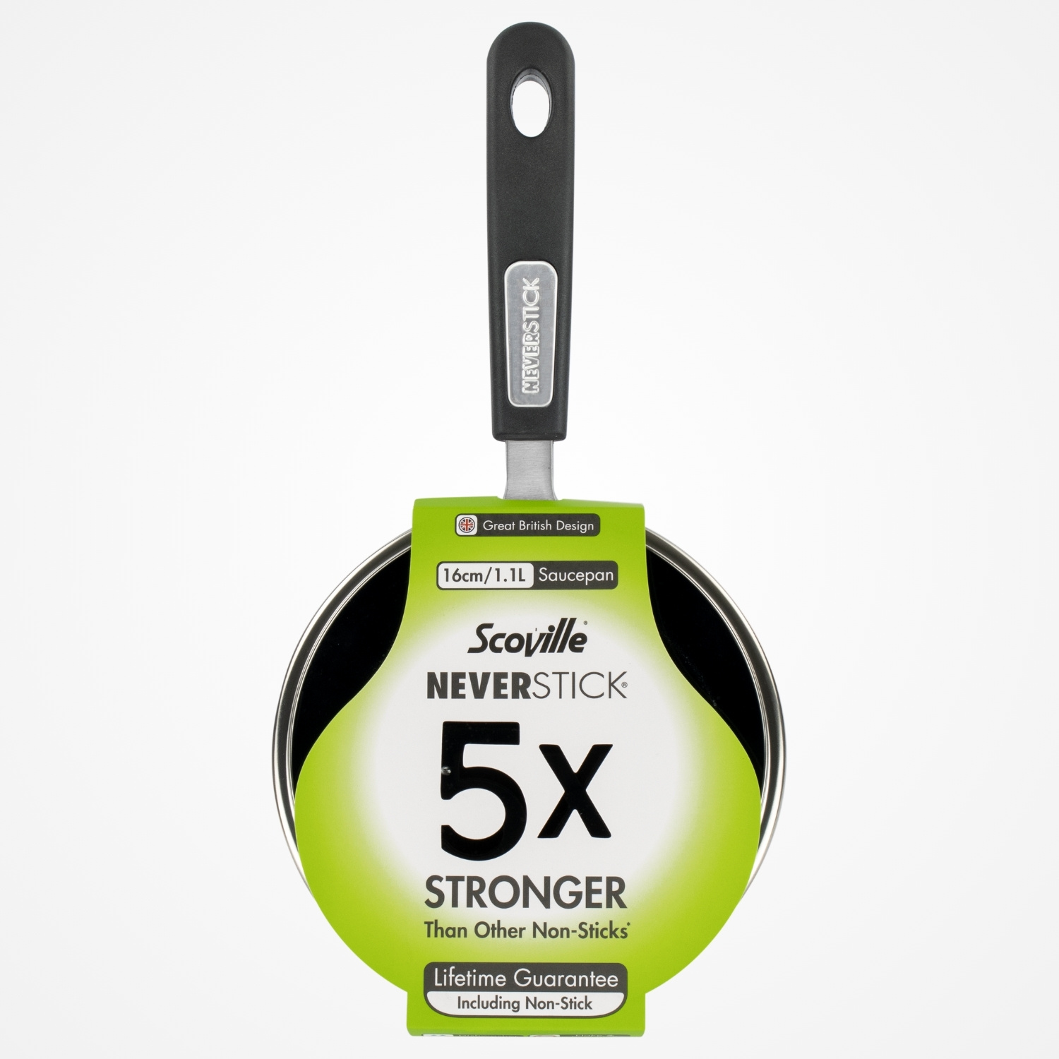 Scoville Neverstick 16cm Saucepan with Glass Lid, Small Non-Stick Saucepan