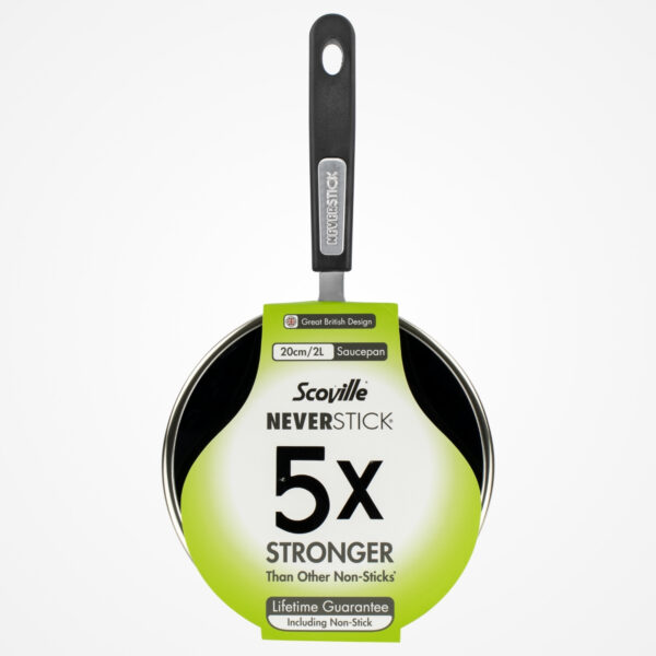 Scoville Neverstick 20cm Saucepan with Lid, Large Non-Stick Saucepan