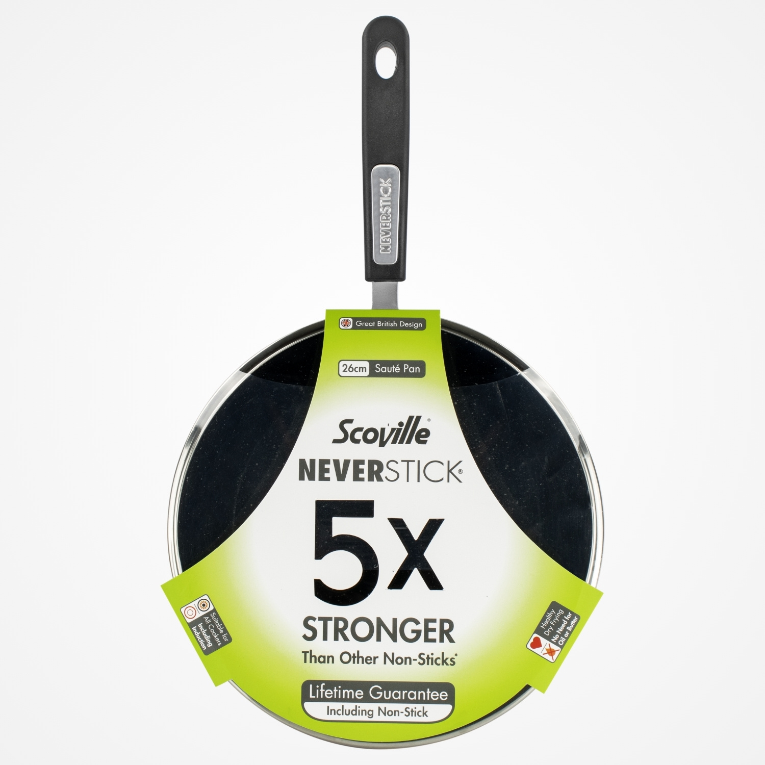 Scoville Neverstick 26cm Saute Pan with Glass Lid