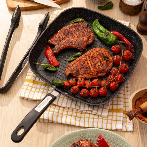 Scoville Neverstick 28cm Grill Pan for Grilling Steaks, Burgers and Chicken